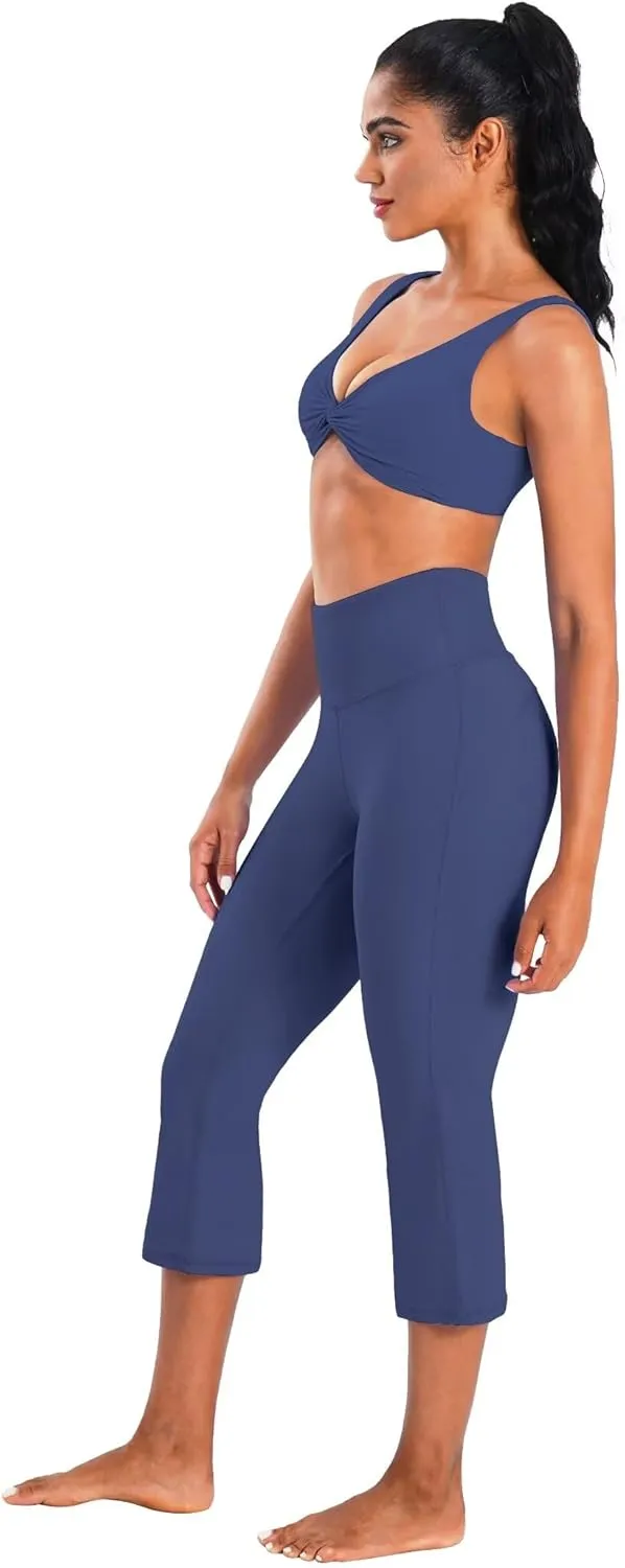 Sunzel High Waist Mini Flared Leggings for Women, Tummy Control Casual Flare Yoga Pants for Yoga Workout Gym