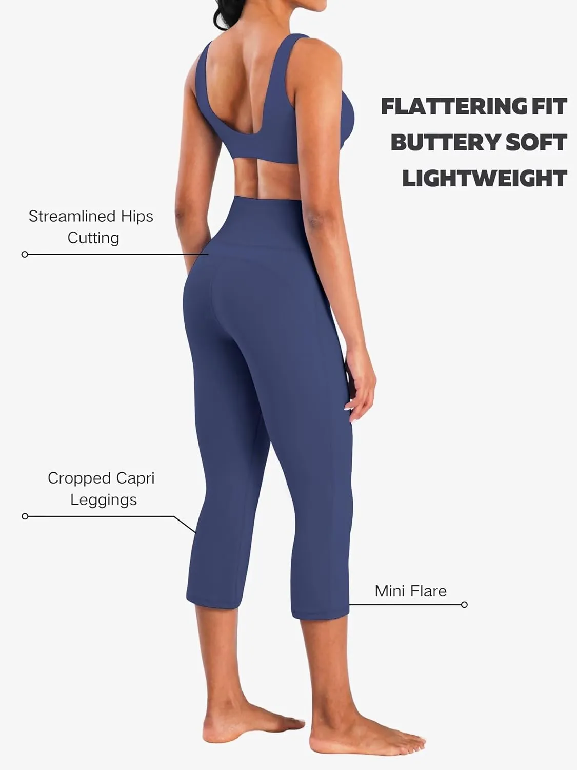 Sunzel High Waist Mini Flared Leggings for Women, Tummy Control Casual Flare Yoga Pants for Yoga Workout Gym