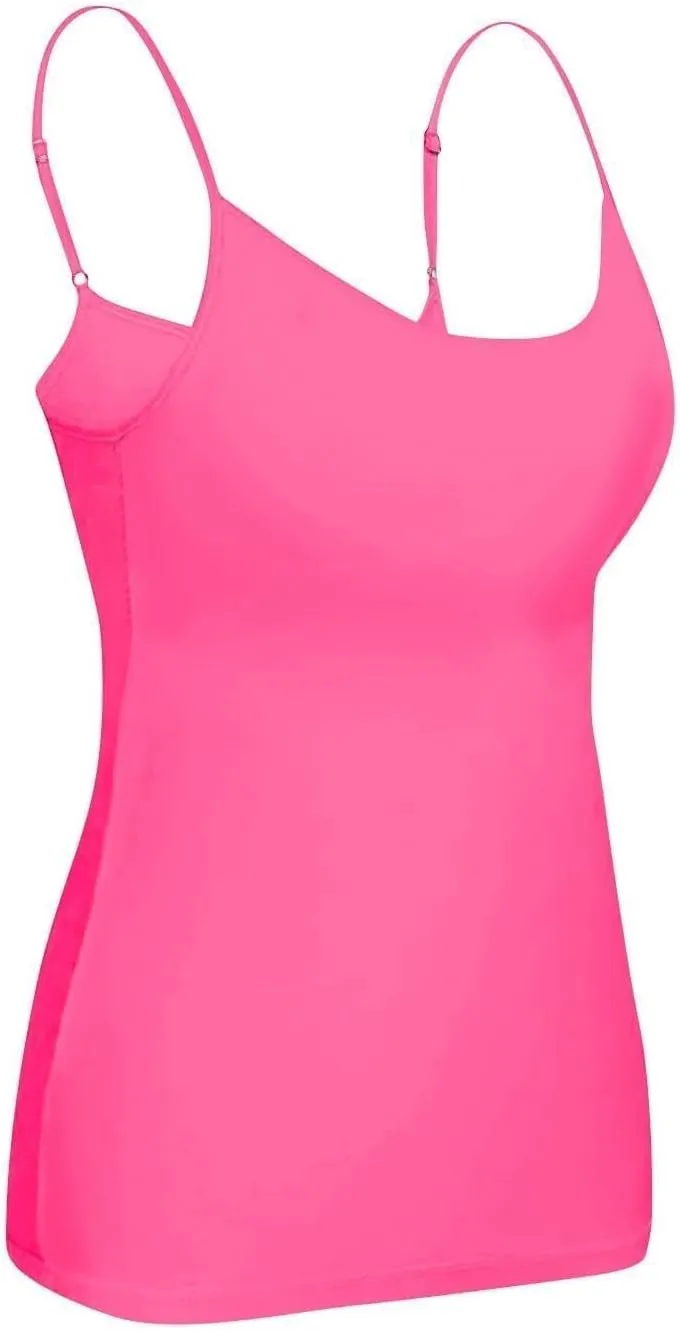 Tank Tops for Women Built in Bra Adjustable Spaghetti Strap Workout Yoga Shirts Basic Tank Tops Layer Padded Bra