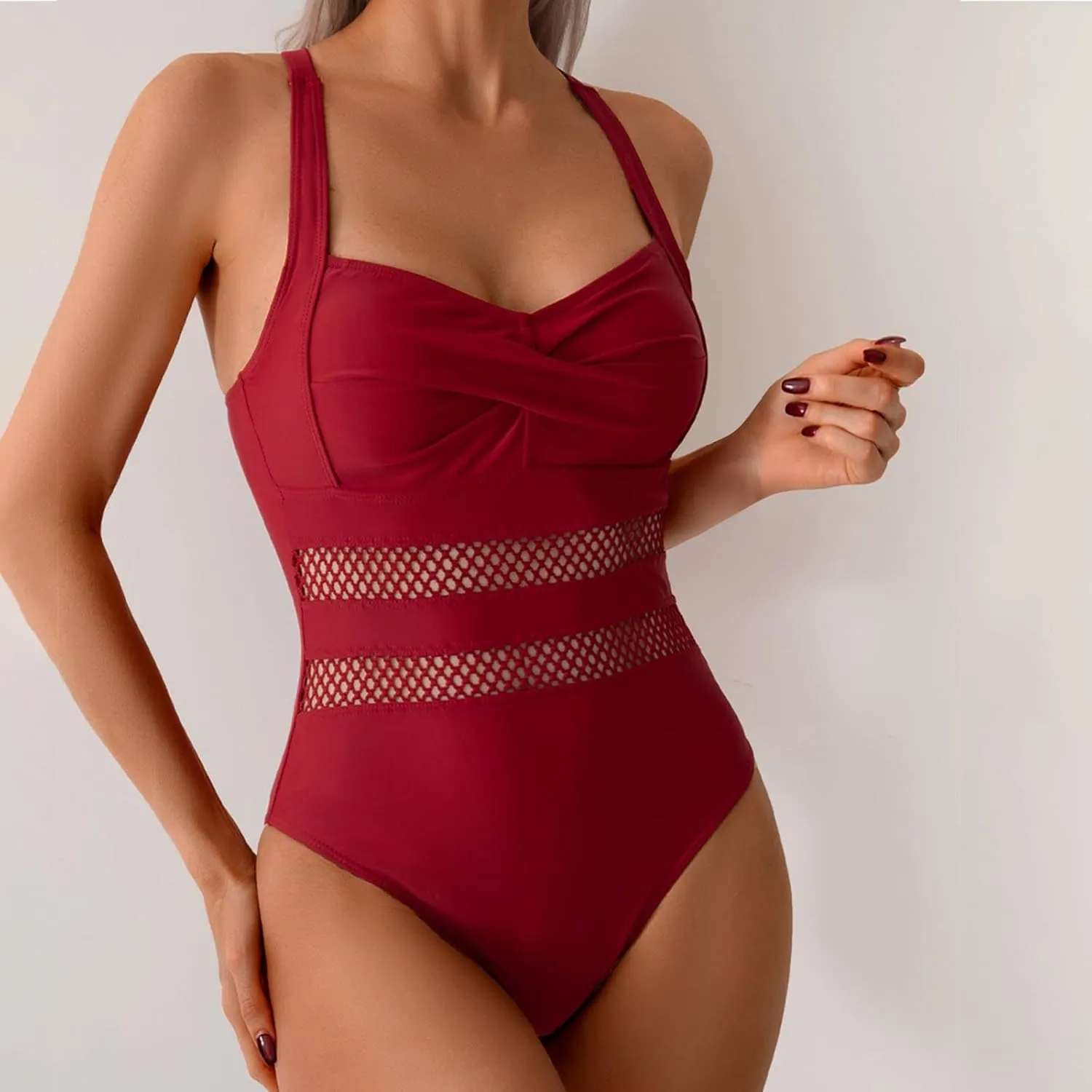 TARIENDY One Piece Swimsuit Women Tummy Control Sexy Mesh Bathing Suits Beach Casual Swimwear 2025 High Waisted Swim Suits