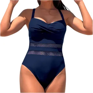 TARIENDY One Piece Swimsuit Women Tummy Control Sexy Mesh Bathing Suits Beach Casual Swimwear 2025 High Waisted Swim Suits