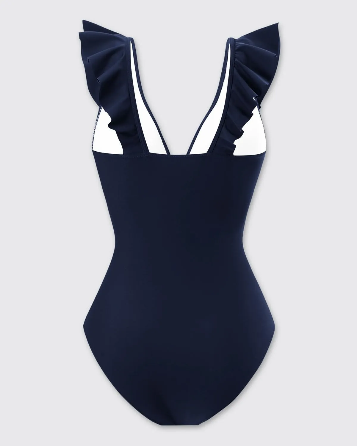 TcIFE Women's One Piece Swimsuits Tummy Control Ruffle V-Neck Push Up Monokinis Bathing Suits for Women