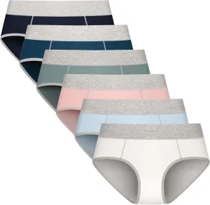 Teen Girls Cotton Underwear Mid Waist Brief Panties 6 pack