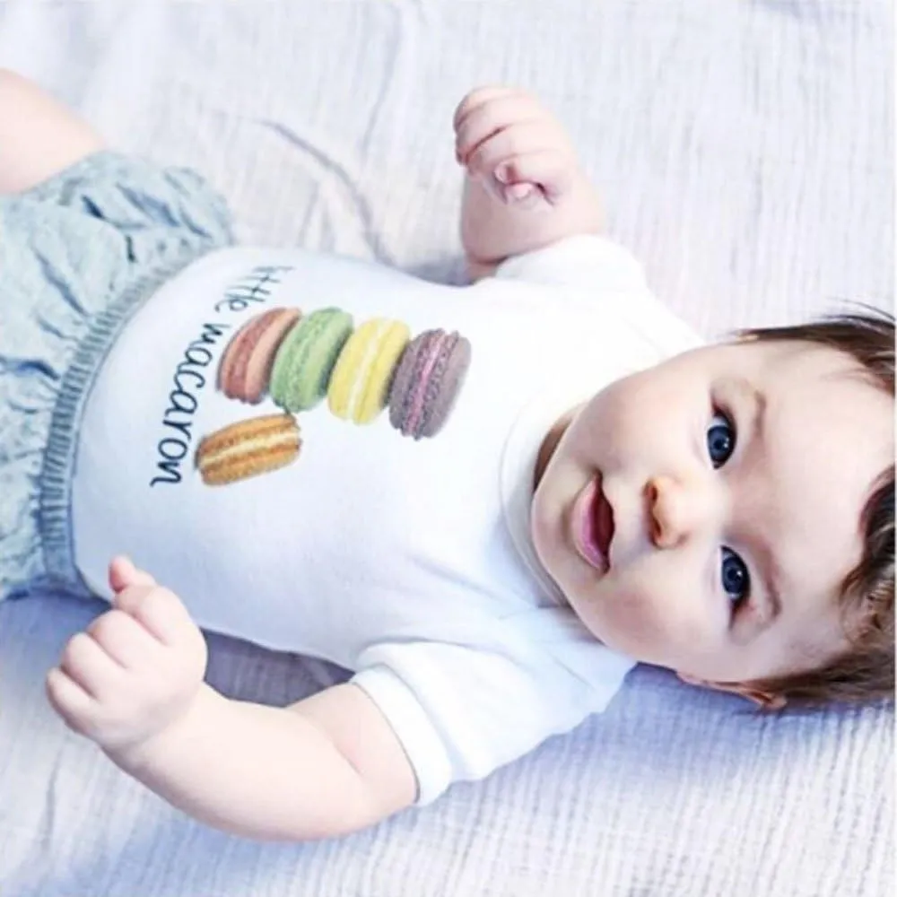 The Spunky Stork Baby Little Macaron French Organic Newborn Girl Bodysuit