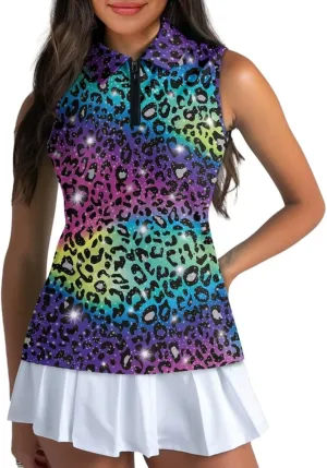 TOADDITDO Women's Golf Top Sleeveless Collared Tennis Tank Tops Shirts Quick Dry Activewear Size XS-2XL