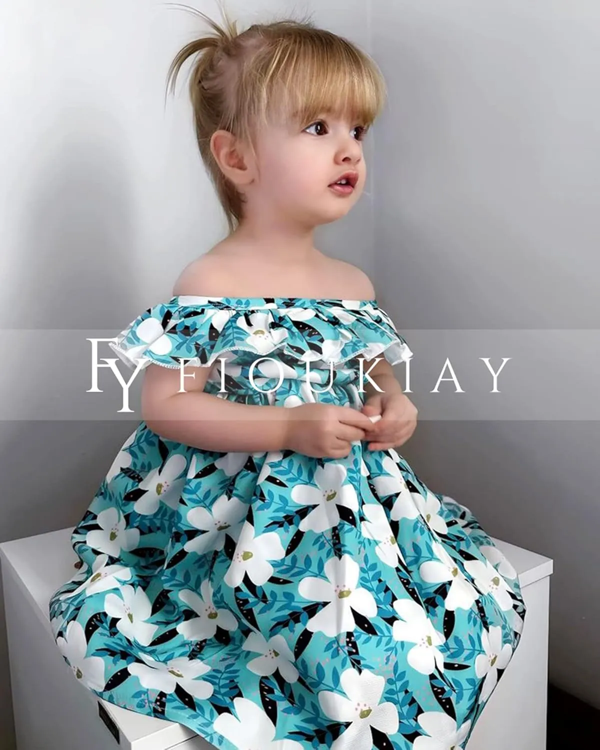 Toddler Baby Girl Sun Dress Wildflower Floral Seaside Beach Dress Overall Outfits Onepiece