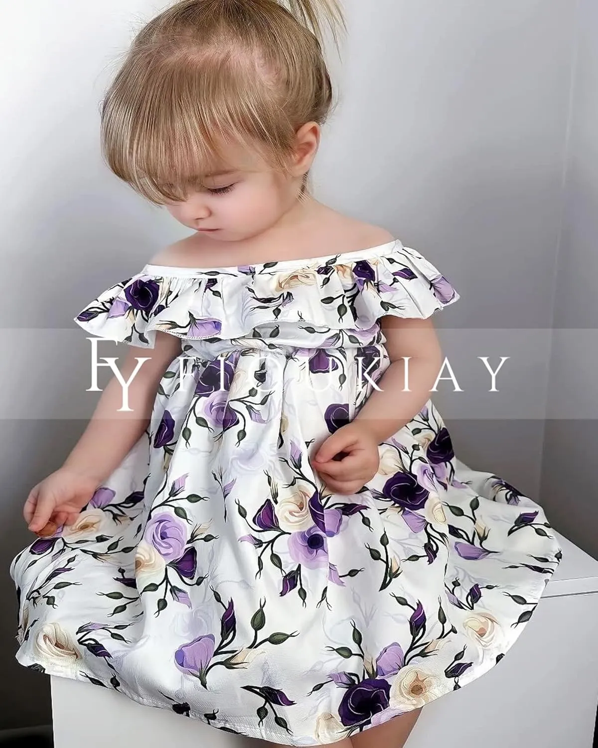 Toddler Baby Girl Sun Dress Wildflower Floral Seaside Beach Dress Overall Outfits Onepiece