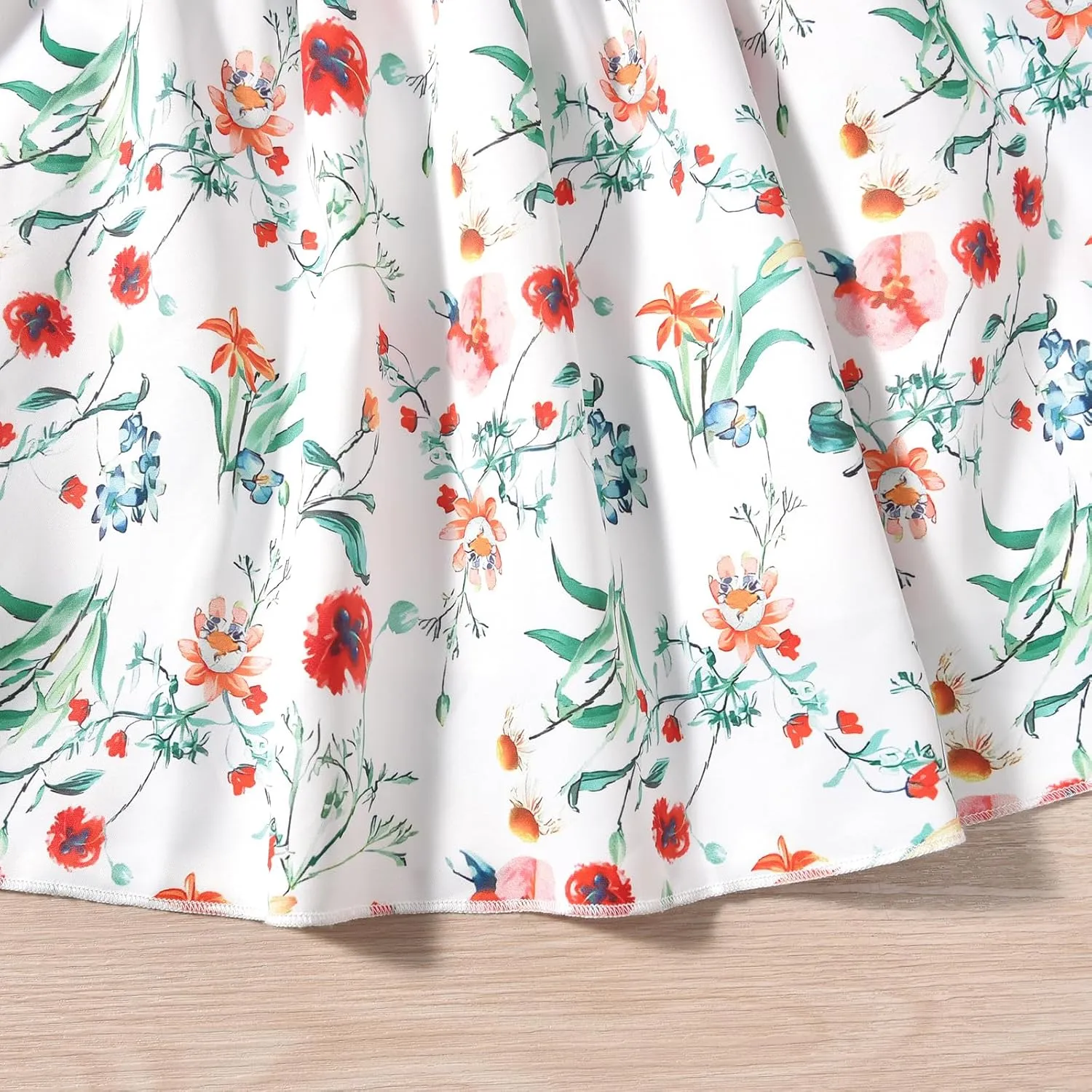 Toddler Baby Girl Sun Dress Wildflower Floral Seaside Beach Dress Overall Outfits Onepiece