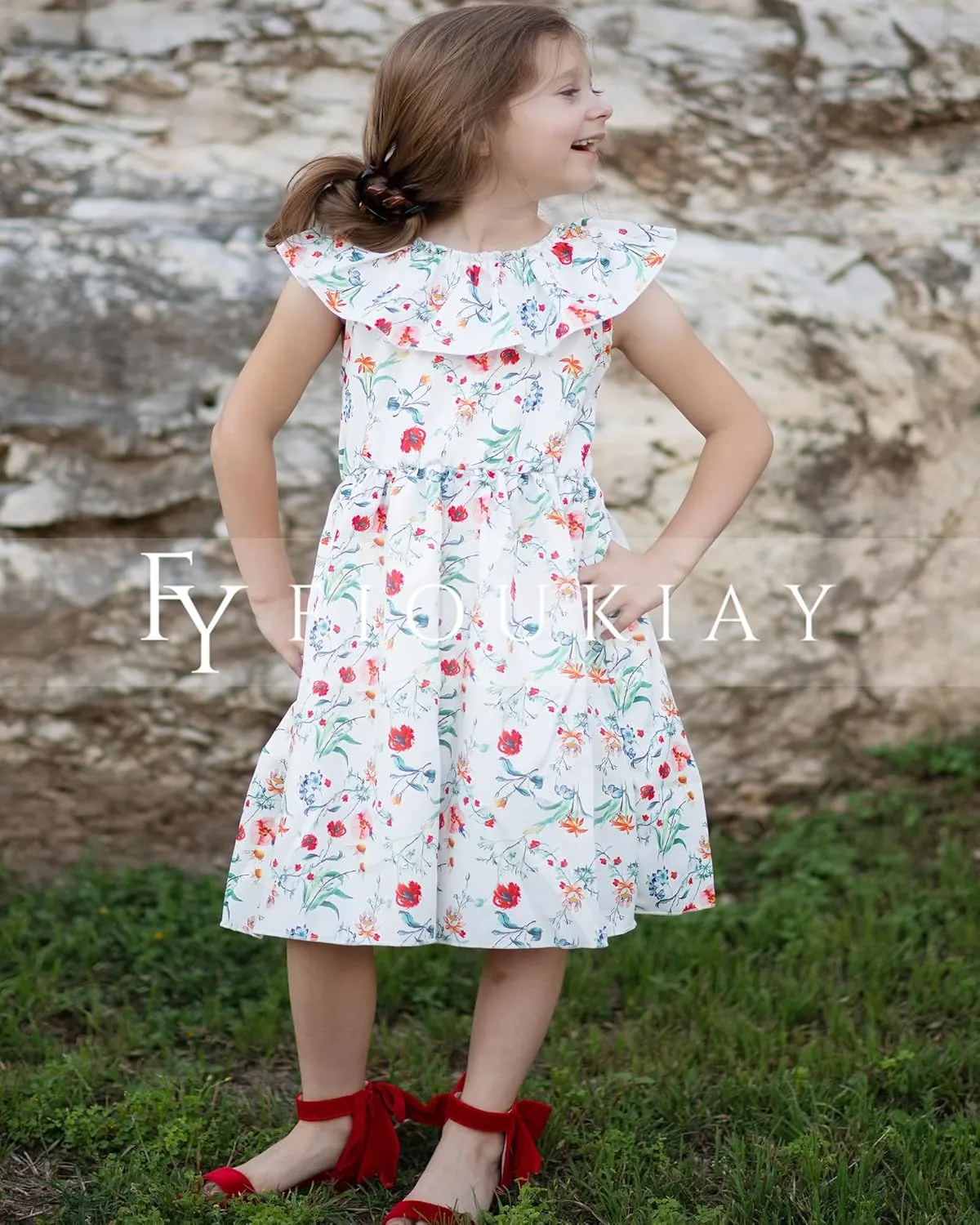 Toddler Baby Girl Sun Dress Wildflower Floral Seaside Beach Dress Overall Outfits Onepiece