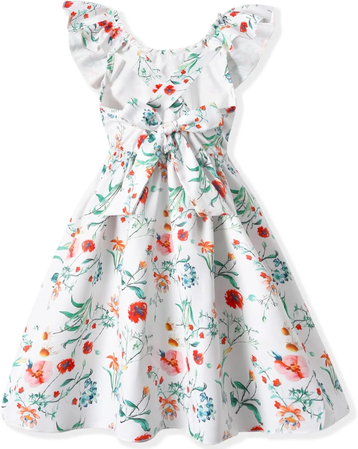Toddler Baby Girl Sun Dress Wildflower Floral Seaside Beach Dress Overall Outfits Onepiece
