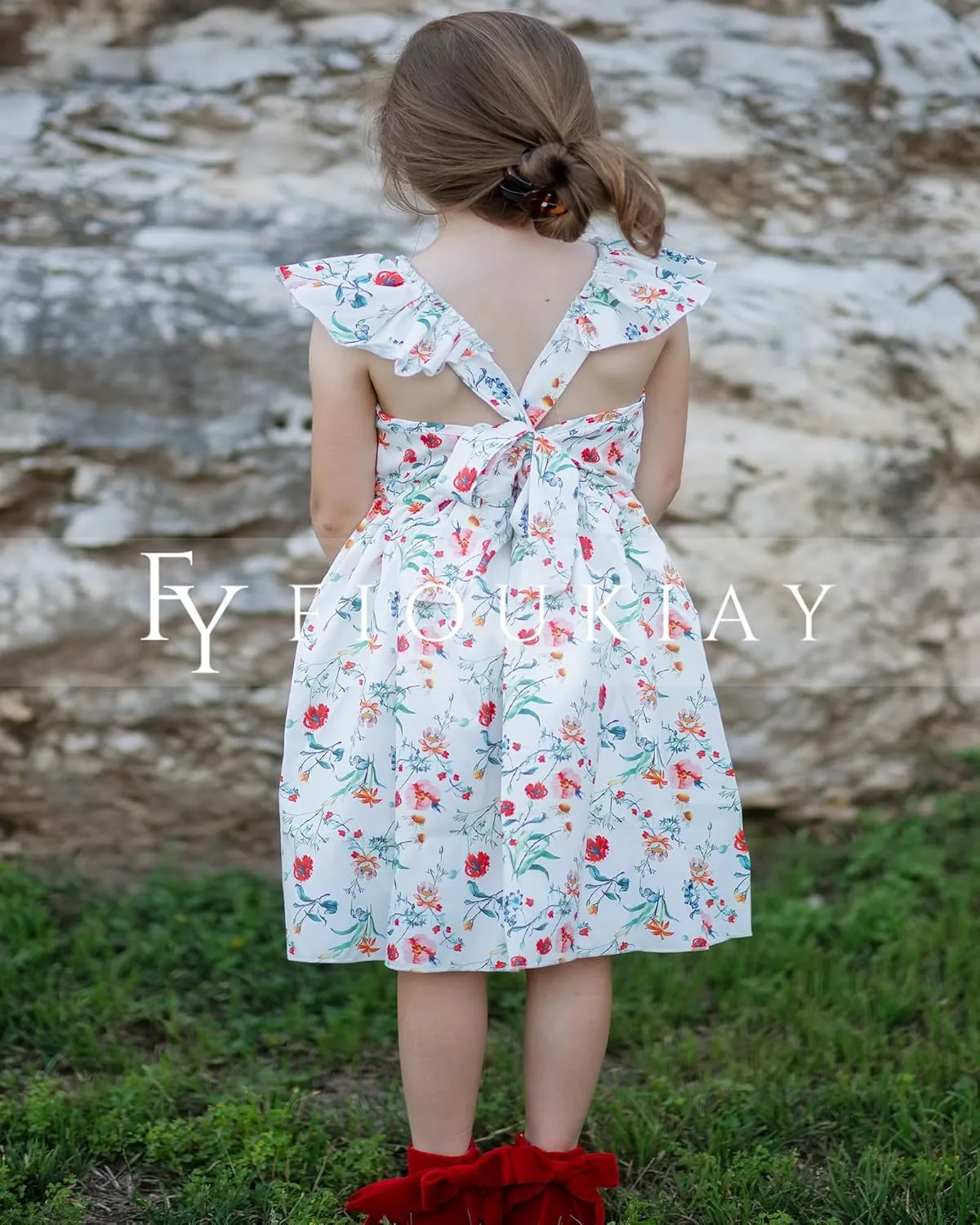 Toddler Baby Girl Sun Dress Wildflower Floral Seaside Beach Dress Overall Outfits Onepiece