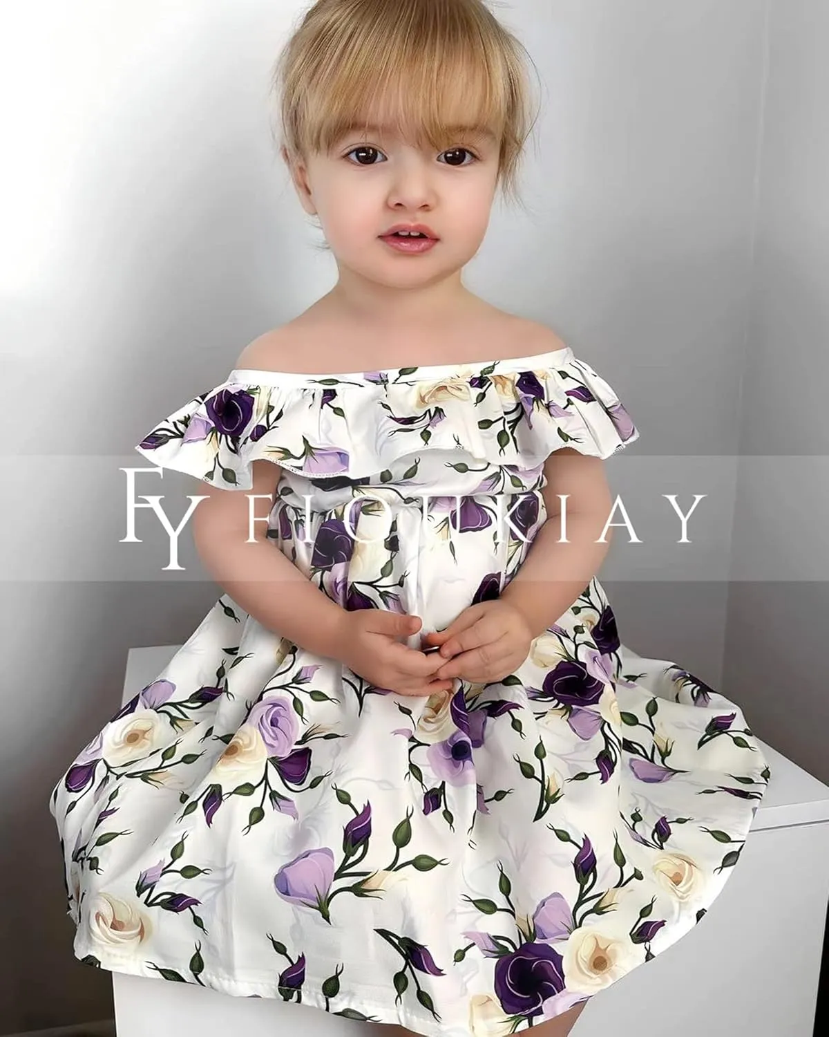 Toddler Baby Girl Sun Dress Wildflower Floral Seaside Beach Dress Overall Outfits Onepiece