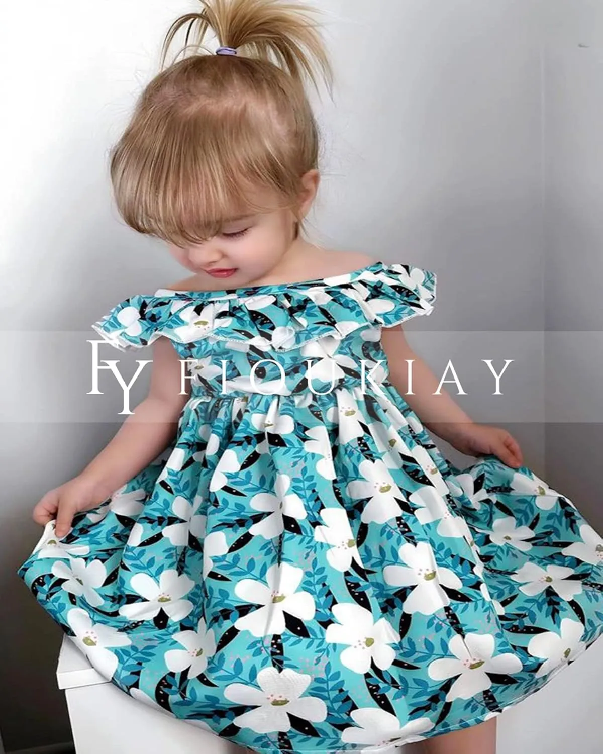 Toddler Baby Girl Sun Dress Wildflower Floral Seaside Beach Dress Overall Outfits Onepiece