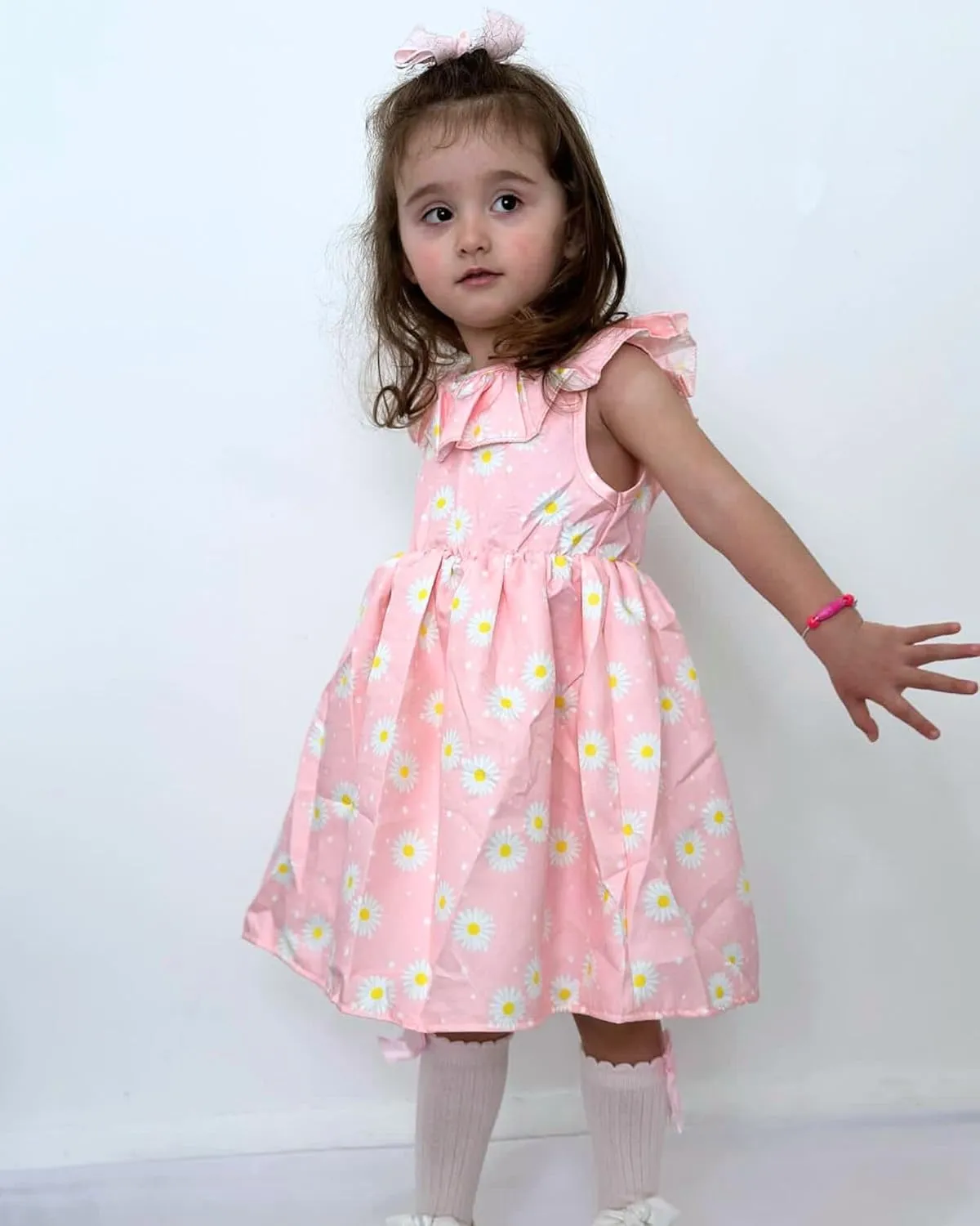 Toddler Baby Girl Sun Dress Wildflower Floral Seaside Beach Dress Overall Outfits Onepiece