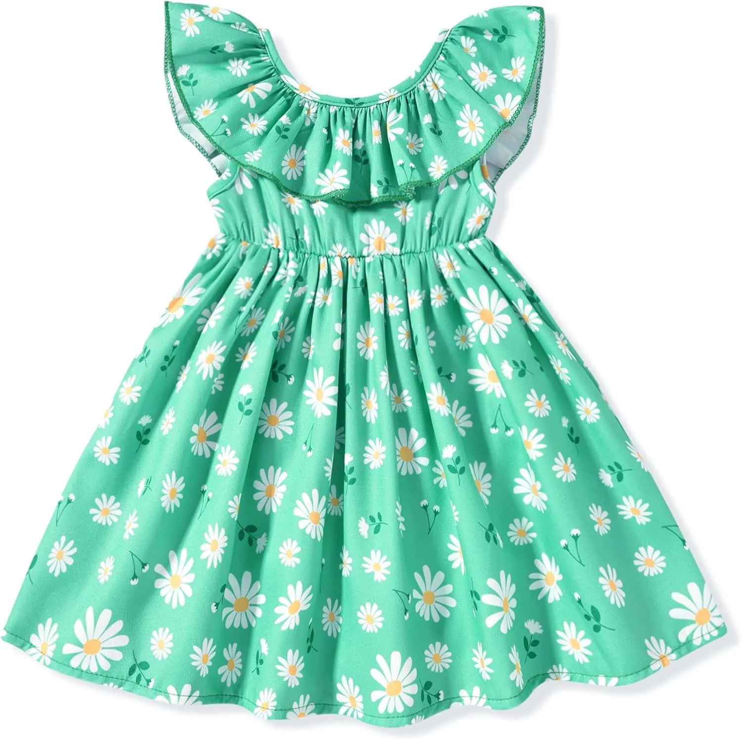 Toddler Baby Girl Sun Dress Wildflower Floral Seaside Beach Dress Overall Outfits Onepiece