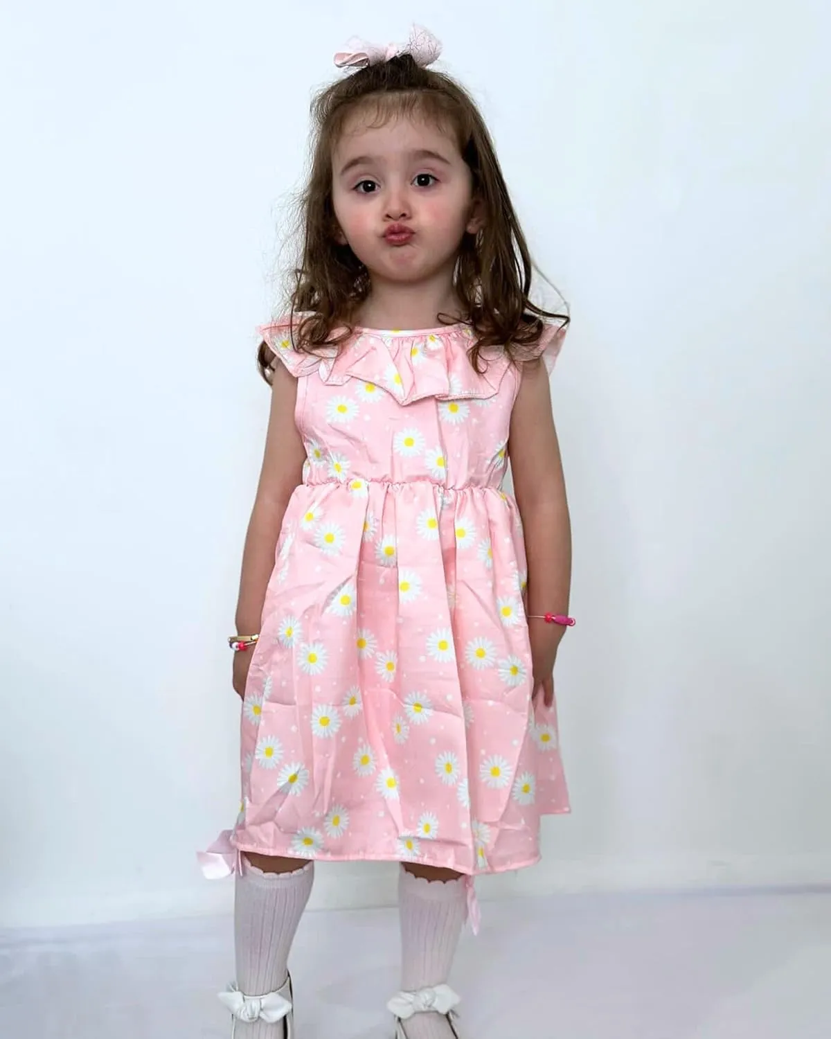 Toddler Baby Girl Sun Dress Wildflower Floral Seaside Beach Dress Overall Outfits Onepiece