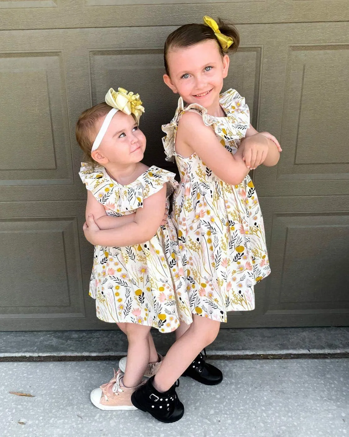 Toddler Baby Girl Sun Dress Wildflower Floral Seaside Beach Dress Overall Outfits Onepiece