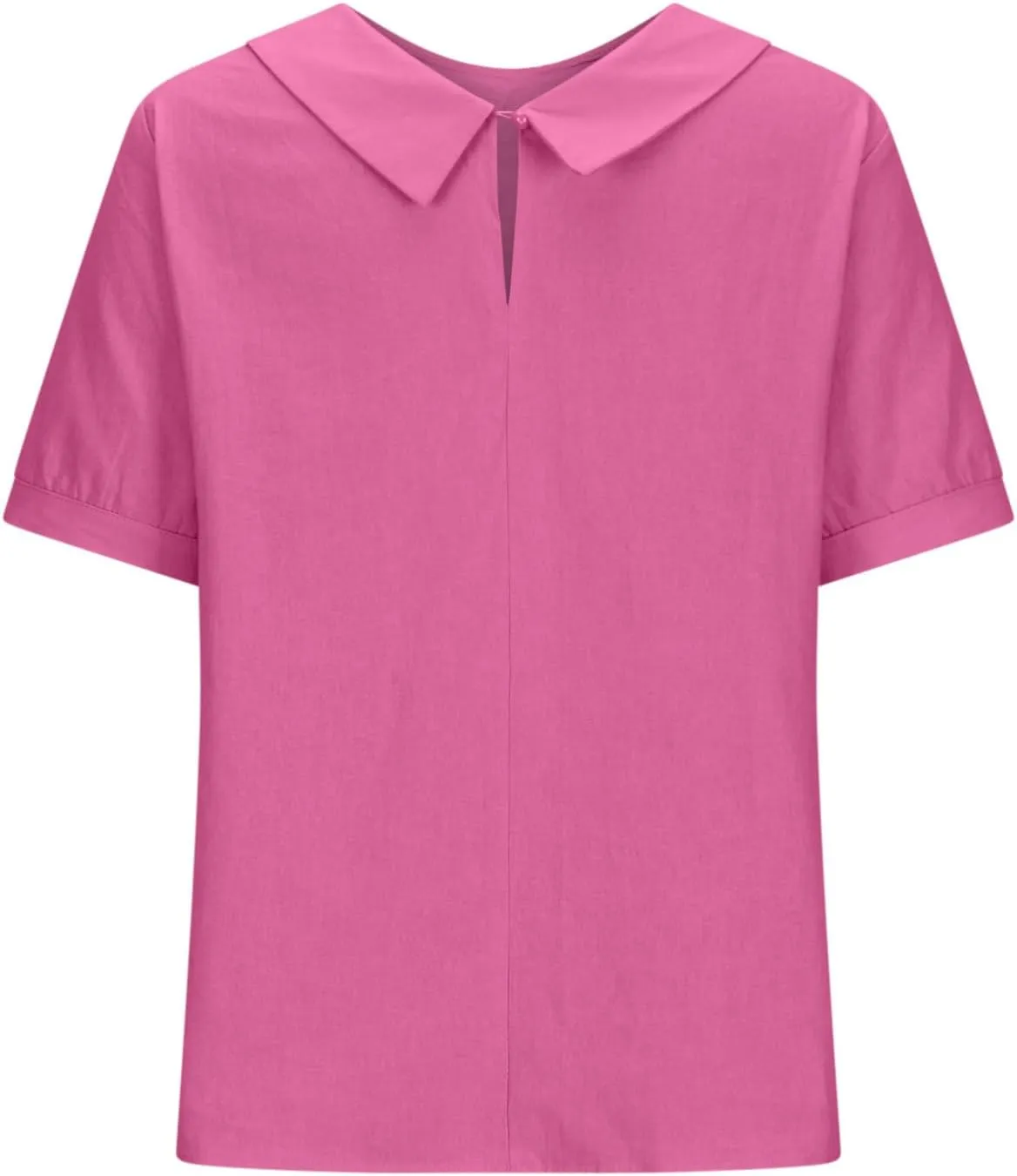 Tops for Women Trendy Collared Short Sleeve Shirts Casual Loose Fitted Linen Blouses Fashion Soft Summer Tops