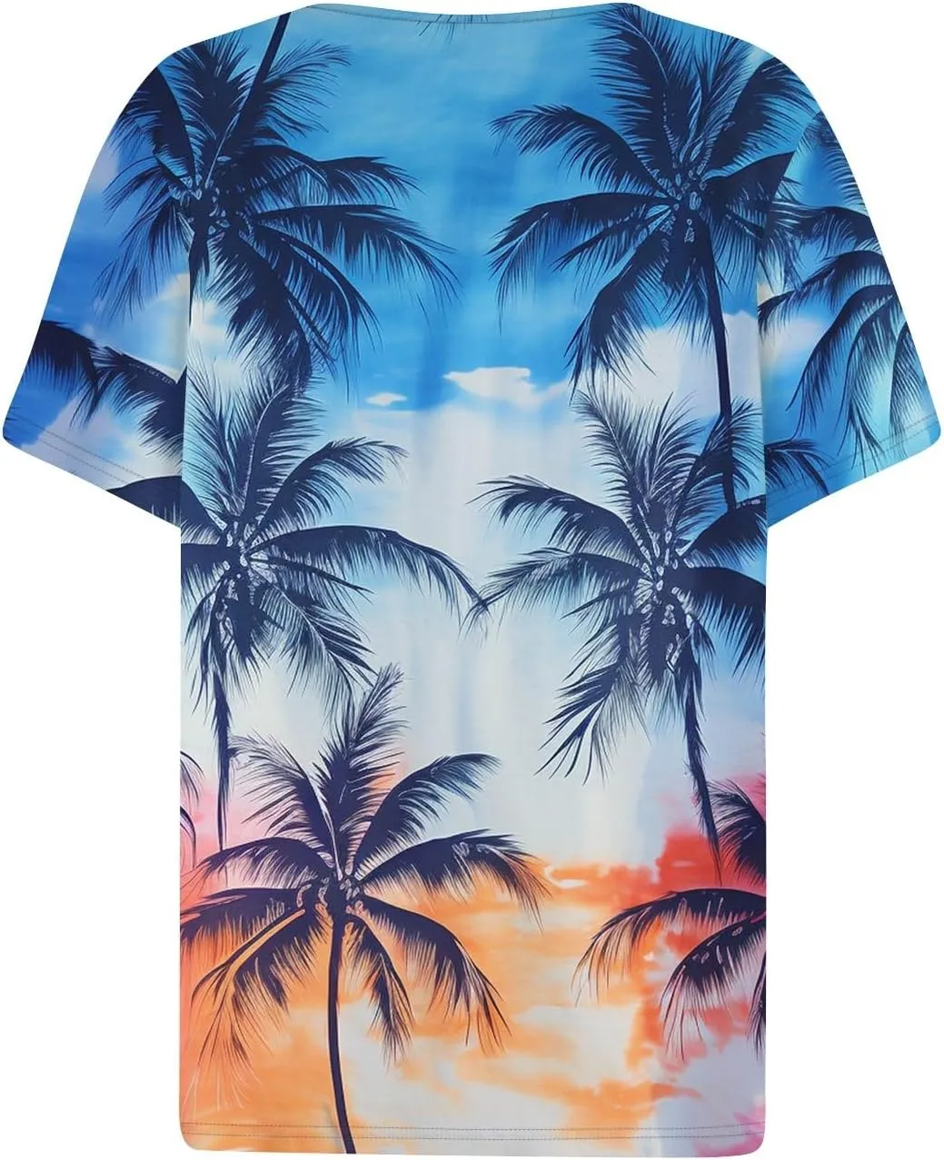 Tops for Women Trendy Henley V Neck Pullover Printed Vacation Tops Button Down Comfy Tees Trendy Tunics T Shirt