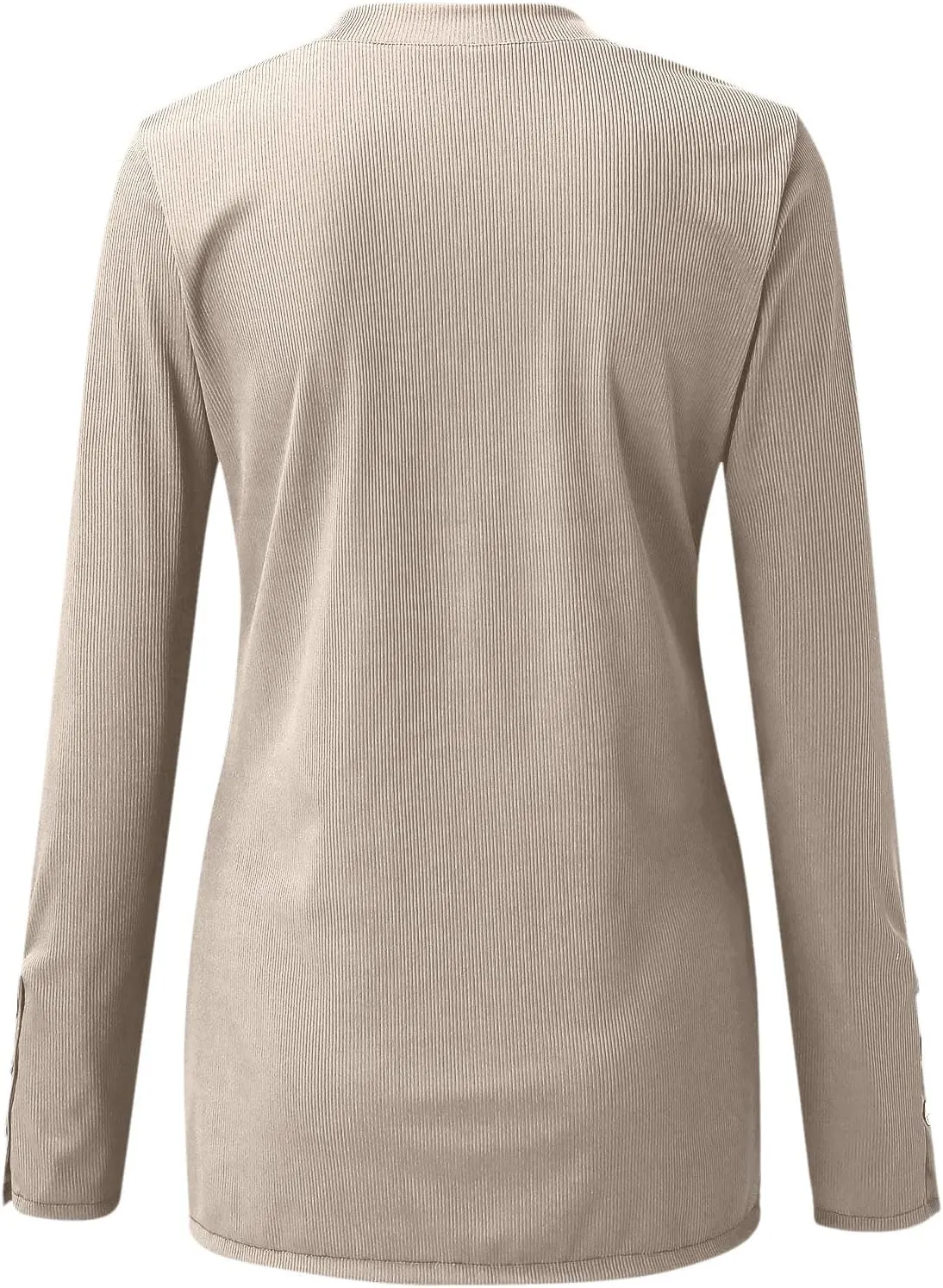 Tops for Women Trendy Summer 2025 Long Sleeve U Neck Shirts Button Slim Tunic Blouses Casual Loose Fit Workout Outfits