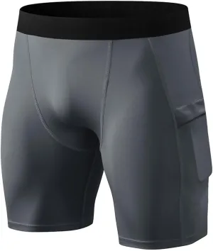 TopTie Mens Compression Shorts Quick Dry Athletic Baselayer Underwear with Pocket