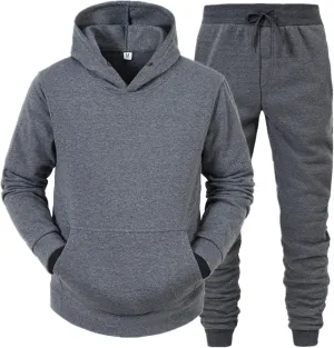 Tracksuit Men 2 Piece Set Big and Tall Long Sleeve Hooded Activewear Suits Gym Workout Training Stretchy Outfits