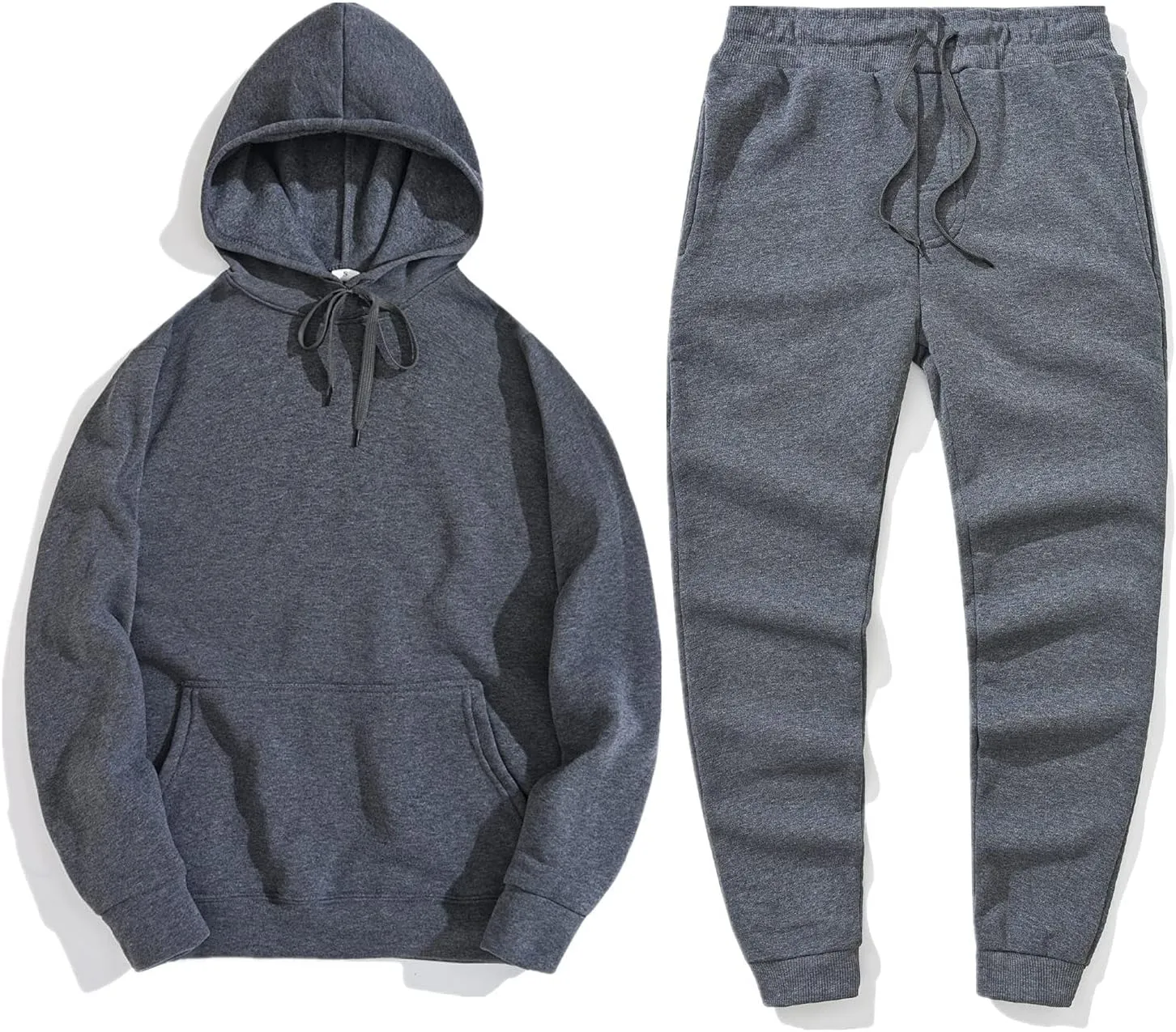 Tracksuit Men 2 Piece Set Big and Tall Long Sleeve Hooded Activewear Suits Gym Workout Training Stretchy Outfits