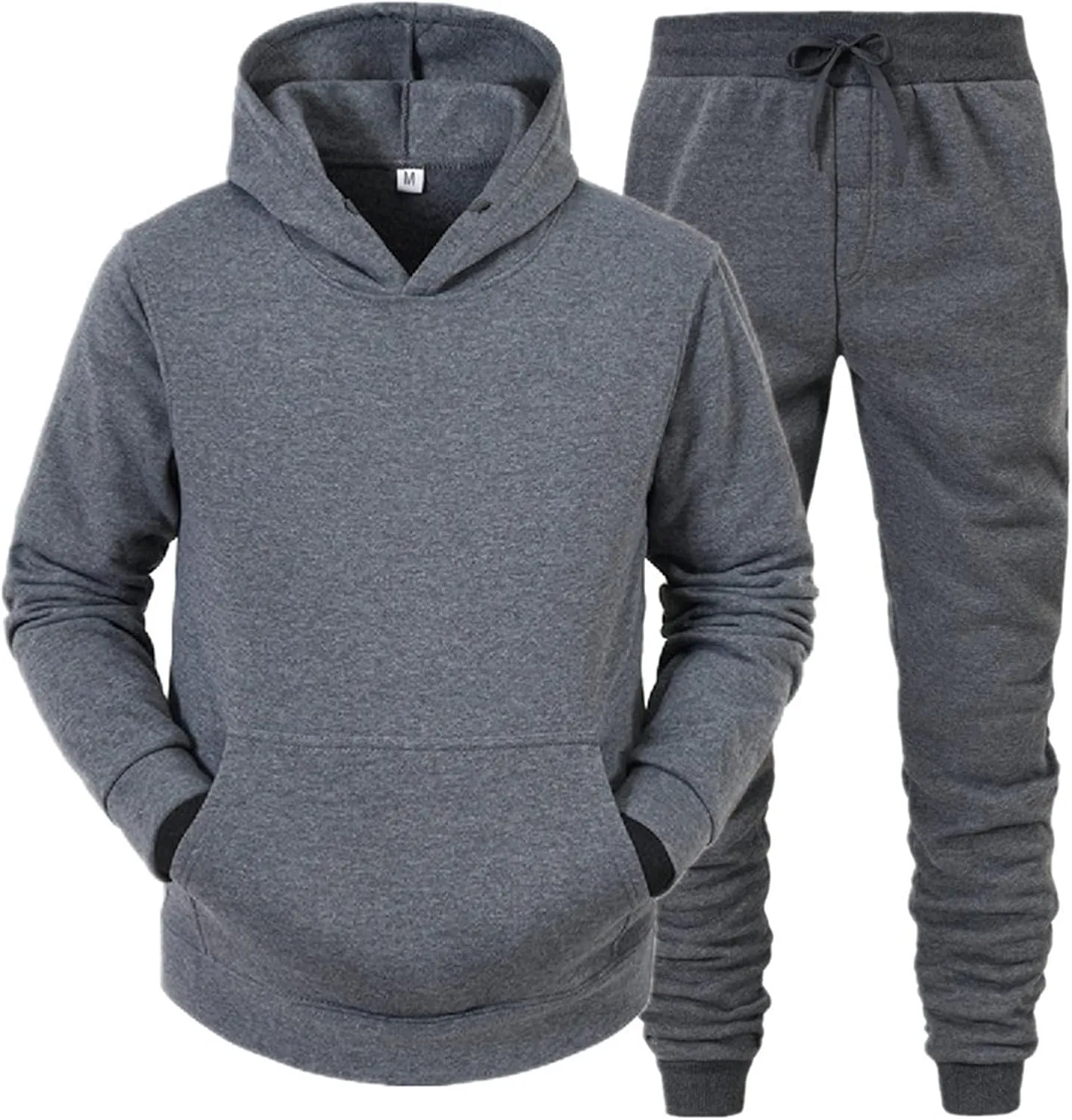 Tracksuit Men 2 Piece Set Big and Tall Long Sleeve Hooded Activewear Suits Gym Workout Training Stretchy Outfits