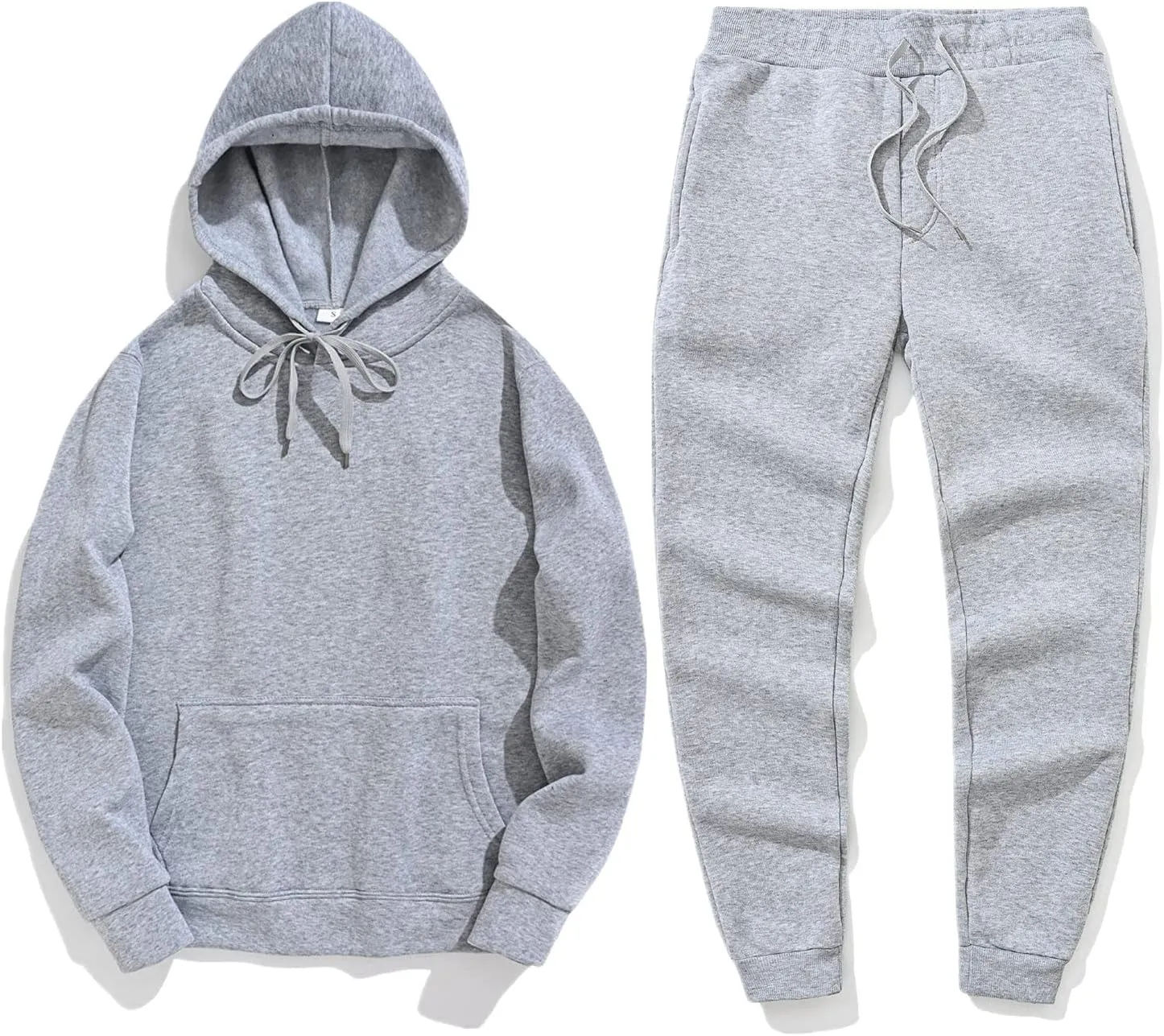 Tracksuit Men 2 Piece Set Big and Tall Long Sleeve Hooded Activewear Workout Training Stretchy Outfits