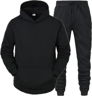 Tracksuit Men 2 Piece Set Big and Tall Long Sleeve Hooded Activewear Workout Training Stretchy Outfits