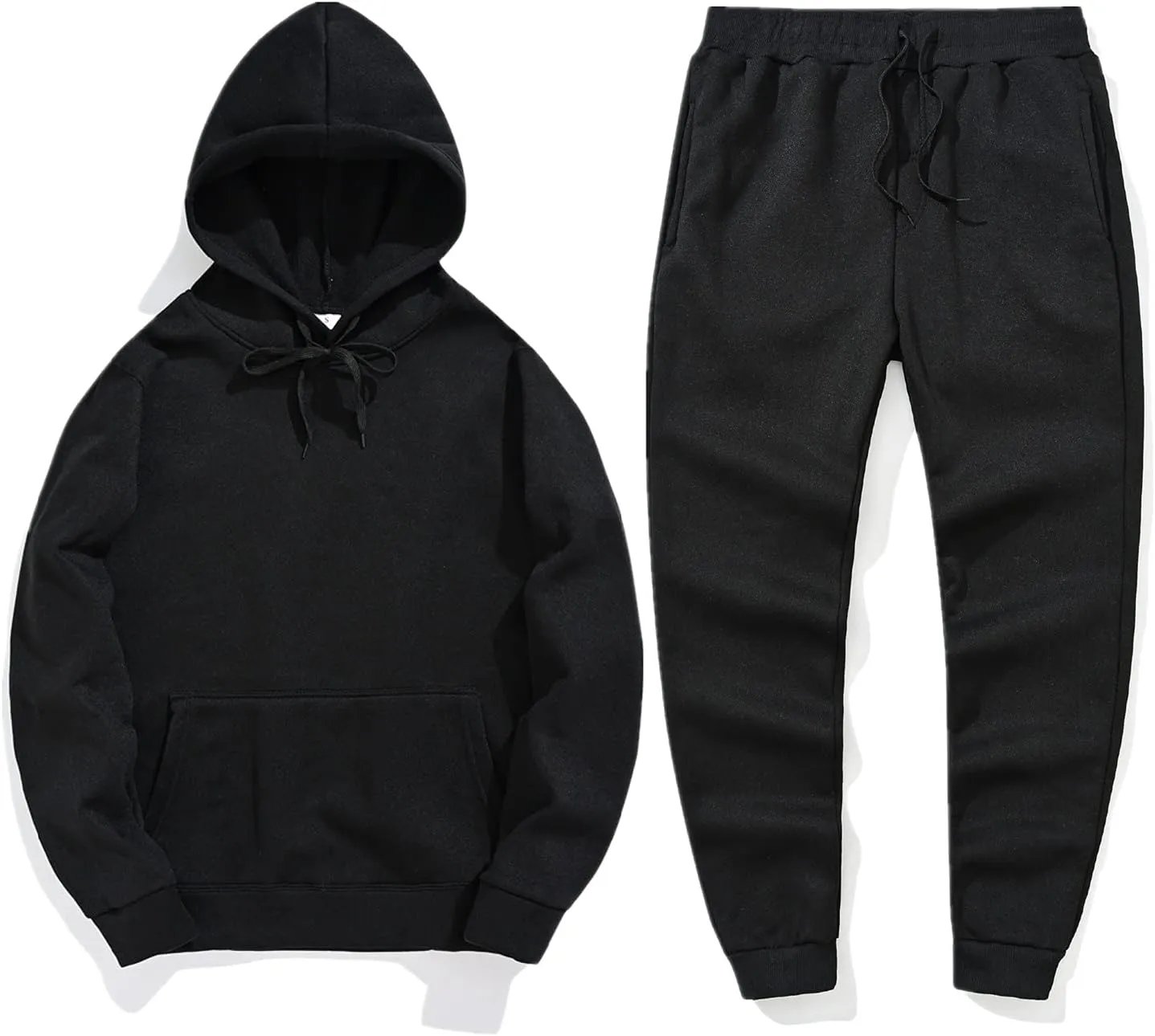 Tracksuit Men 2 Piece Set Big and Tall Long Sleeve Hooded Activewear Workout Training Stretchy Outfits
