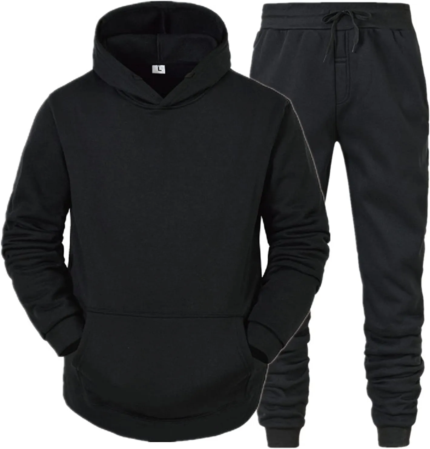 Tracksuit Men 2 Piece Set Big and Tall Long Sleeve Hooded Activewear Workout Training Stretchy Outfits