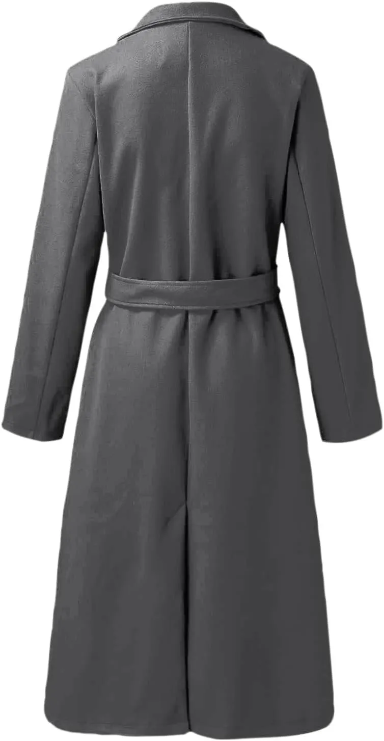 Trench Coats for Women Long Jacket Loose Fitting Warm Winter Outwear Fashion Lapel Jacket Coats Long Coats for Women