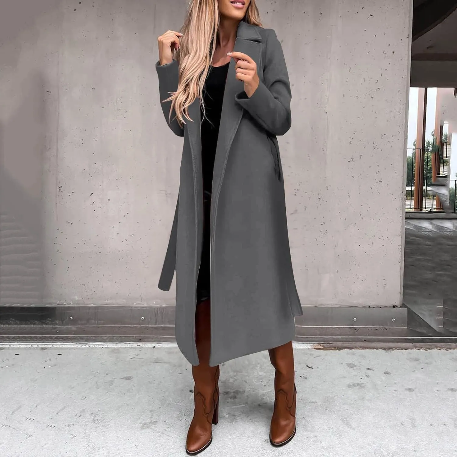 Trench Coats for Women Long Jacket Loose Fitting Warm Winter Outwear Fashion Lapel Jacket Coats Long Coats for Women