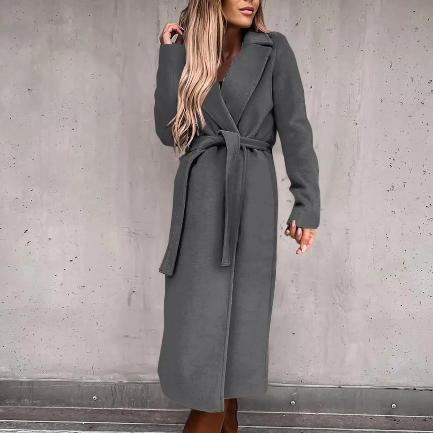 Trench Coats for Women Long Jacket Loose Fitting Warm Winter Outwear Fashion Lapel Jacket Coats Long Coats for Women