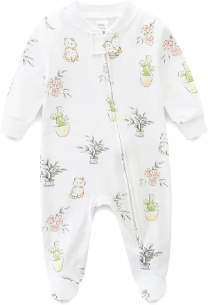 Unisex Baby Boy and Girl Zipper Onesie Toddler Footie One-Piece Infant Romper Jumpsuit
