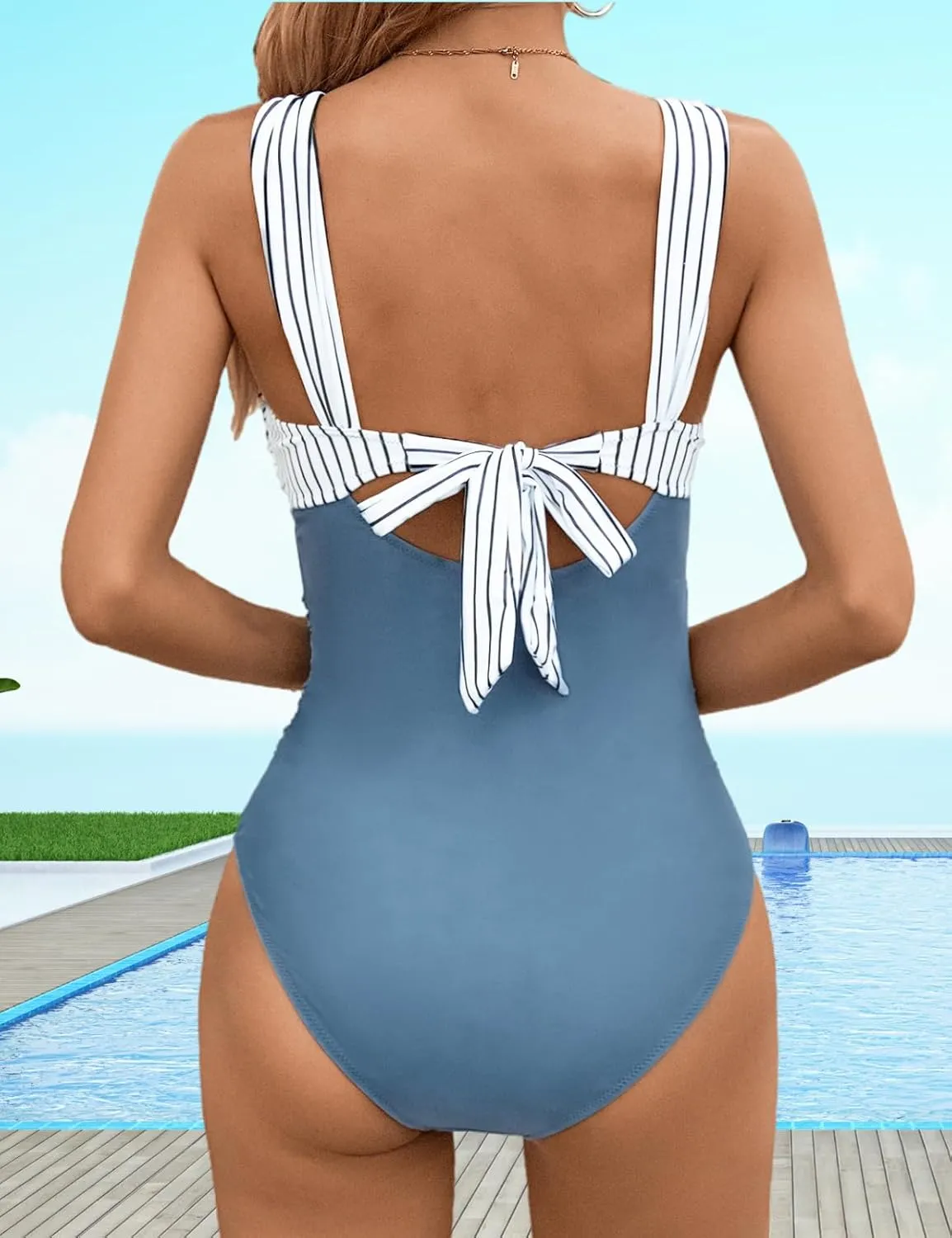 VIMPUNEC Women One Piece Tummy Control Swimsuit High Waisted Bathing Suit Cut Out Swimwear