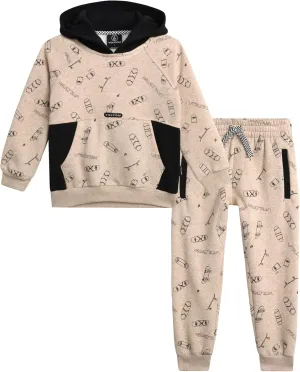 Volcom Infant Toddler Baby Boys' Joggers Set - 2 Piece Fleece Pullover Hoodie and Jogger Pants Activewear Set (Sizes: 12M-7)