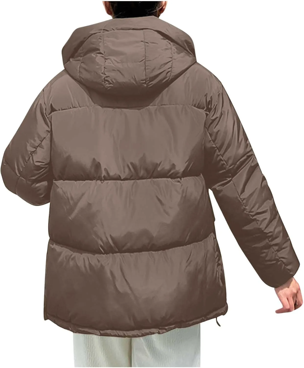 Warm Winter Coats for Women 2024 Trendy Loose Hooded Puffer Jacket Down Coat Puffy Wadded Jackets Overcoat