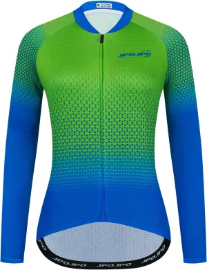 Weimostar Cycling Jersey Women's Long Sleeve Winter Thermal Fleece Tops Bike Shirts Tops Bicycle Jacket with Pockets