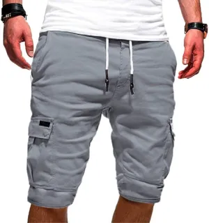 WENKOMG1 Mens Cotton Gym Shorts,Solid Elastic Waist Drastring Workout Shorts Running Jogging Trunks Basketball Shorts
