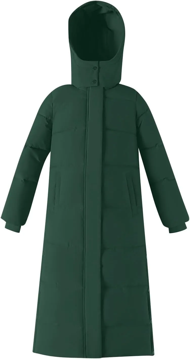 Winter Coats for Women Winter Thicken Warm Parka Coats Windproof Long Thicken Puffer Jacket Coats with Faux Fur Hood