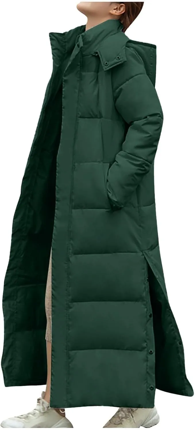 Winter Coats for Women Winter Thicken Warm Parka Coats Windproof Long Thicken Puffer Jacket Coats with Faux Fur Hood
