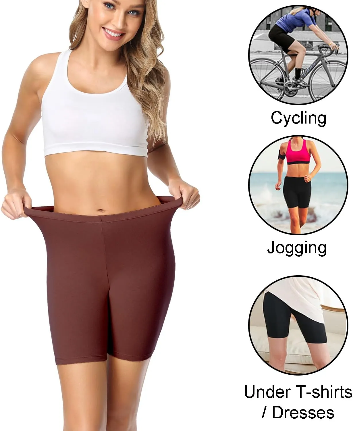 wirarpa Women's Cotton Boy Shorts Underwear Anti Chafing Soft Biker Short Plus Boy Shorts Panties 4 Pack