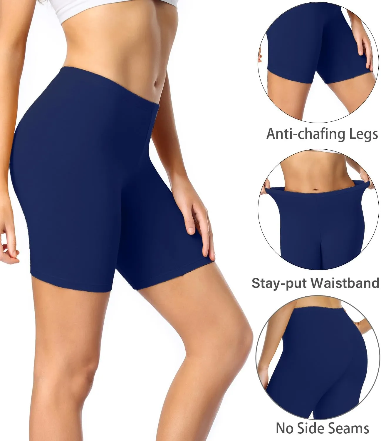 wirarpa Women's Cotton Boy Shorts Underwear Anti Chafing Soft Biker Short Plus Boy Shorts Panties 4 Pack
