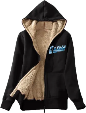 Wkishenl Women's Winter Hoodies Sherpa Fleece Lined Sweatshirt Fashion Print Jacket Coat Full Zip Up Warm Heavyweight Outwear