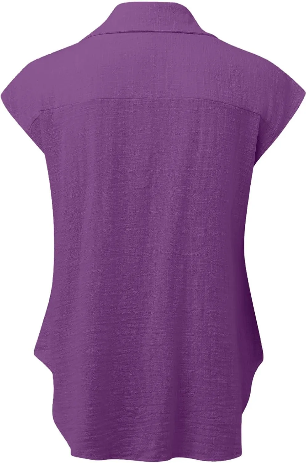Women Cap Sleeve Tops Cotton Linen T Shirts Summer Casual Tops Trendy Button Down Shirts Business Dressy
