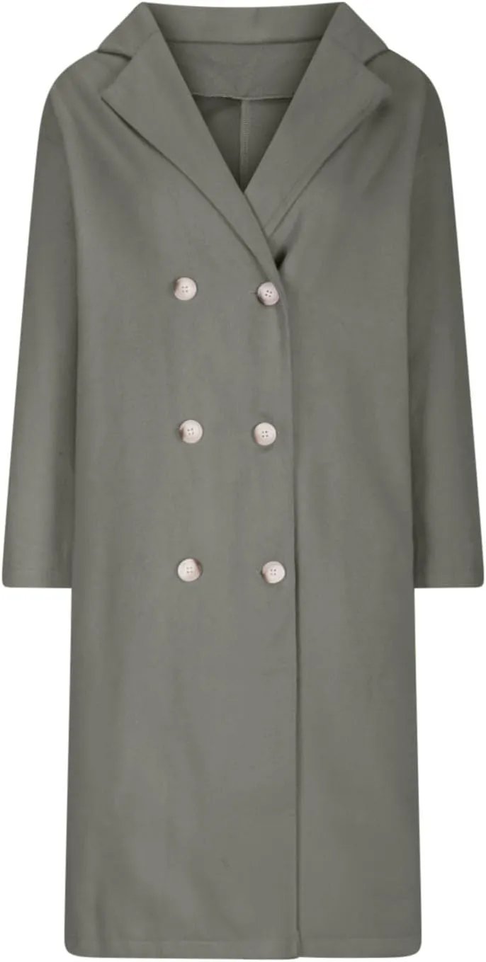 Women Casual Long Woolen Coat Fashion Overcoat Plus Size Trench Coats Loose Plain Plus Size Wool Jacket