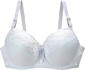 Women Full Coverage Plus Up Lace Bras Plus Size Minimizer Bra Soft Sleep Bralette Soft Underwire Brassiere