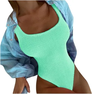 Women Sexy Tummy Control One Piece Swimsuits Supportive Slimming Bathing Suit Trendy Vintage Swimwear Plus Size